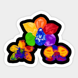 Various rainbow orchids Sticker